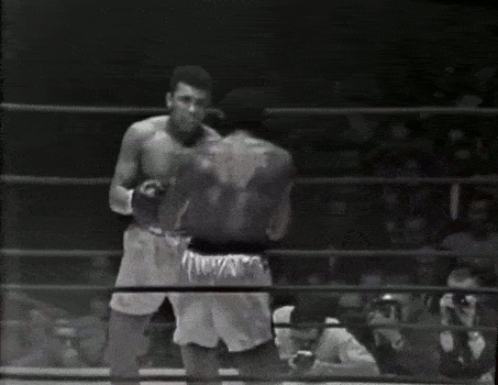 Muhammad Ali slipping past 21 punches
